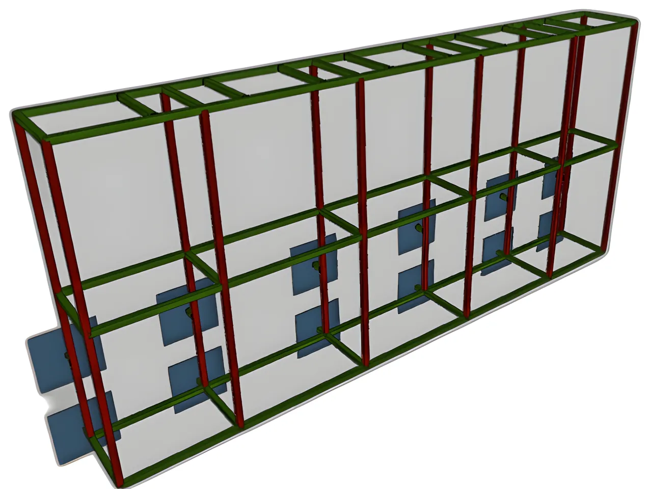 Modelo estructural de soporte de pantallas LED en el CC El Tesoro