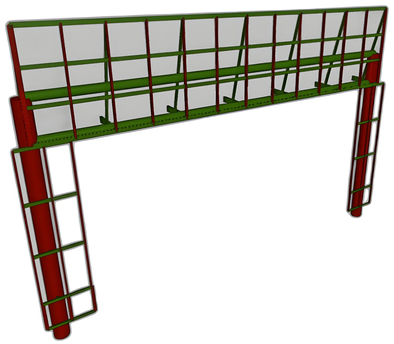 Modelo estructural de soporte de publicidad tipo pasavías