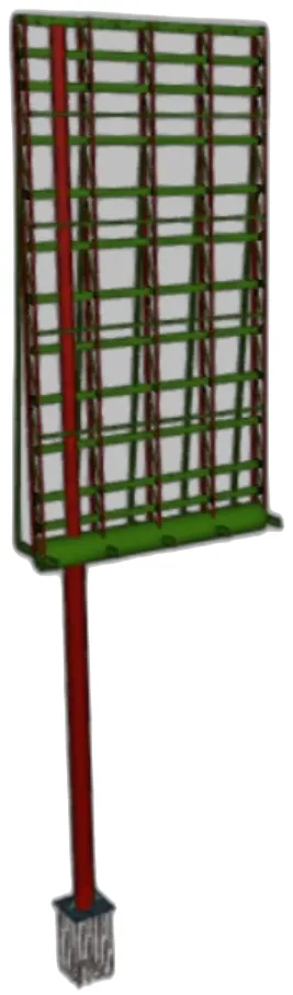 Modelo estructural de valla publicitaria vertical en Itagüí